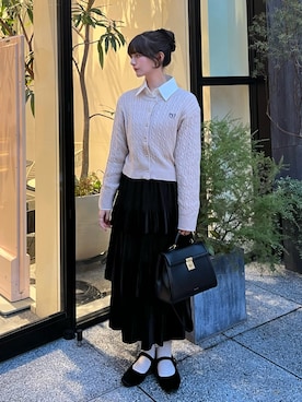 「アイテム（バレエシューズ）」を使った、kurumiさん（レディース・160cm）の冬コーディネート