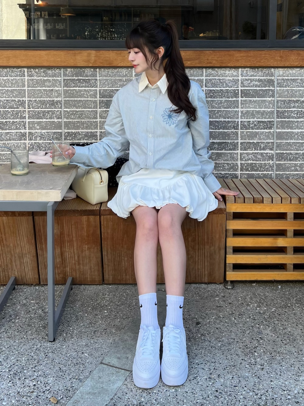 Mardi Mercredi（マルディメクルディ）の「OXFORD SHIRT STRIPE
