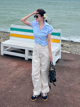 「miu miu（ミュウミュウ）のアイテム」を使った、kurumiさん（レディース・160cm）の夏コーディネート