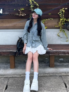 「アイテム（ソックス/靴下）」を使った、kurumiさん（レディース・160cm）の夏コーディネート
