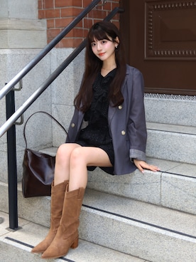 「Cherir Mignon（シェリルミニョン）のアイテム（テーラードジャケット）」を使った、kurumiさん（レディース・160cm）の秋コーディネート