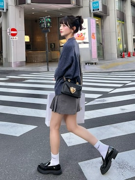 「アイテム（ローファー）」を使った、kurumiさん（レディース・160cm）の秋コーディネート