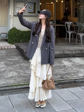 「アイテム（ワンピース/ドレス）」を使った、kurumiさん（レディース・160cm）の秋コーディネート