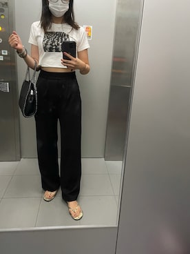 「GRL（グレイル）のチェーンフラップショルダーバッグ（ショルダーバッグ）」を使った、LONさん（レディース・163cm）の夏コーディネート