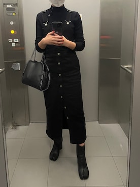「アイテム（ジャンパースカート）」を使った、LONさん（レディース・163cm）の秋コーディネート