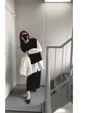 「PUEBCO（プエブコ）のアイテム（トートバッグ）」を使った、≡さん（レディース・159cm）の冬コーディネート