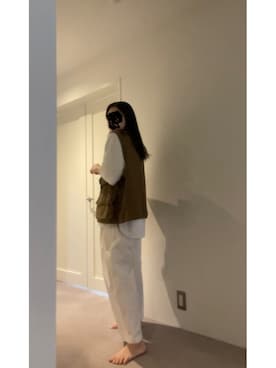 「ベスト×Tシャツ」｜≡さん（レディース・159cm）の夏コーディネート