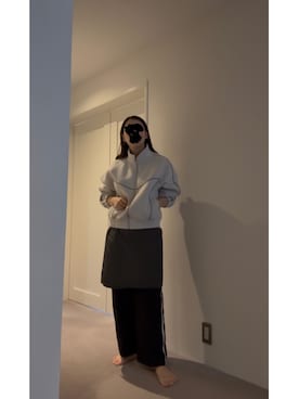 「アイテム（ジャージ）」を使った、≡さん（レディース・159cm）の秋コーディネート