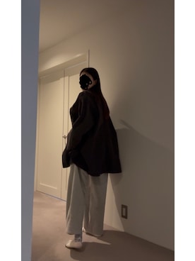 「CRAFT STANDARD BOUTIQUE（クラフトスタンダードブティック）のボンディングスウェットバルーンパンツ（その他パンツ、グレー系）」を使った、≡さん（レディース・159cm）の春コーディネート