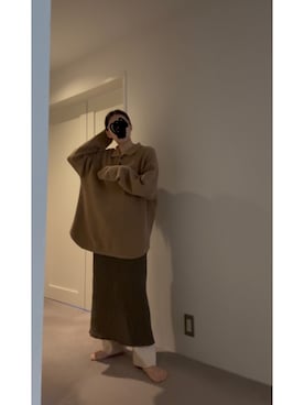 「アイテム（エコバッグ/サブバッグ）」を使った、≡さん（レディース・159cm）の冬コーディネート