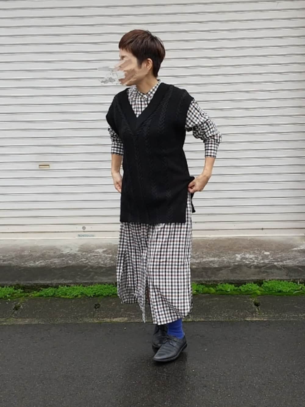 「IENAのアイテム（ワンピース、ブラウン系）」を使った、aさん（レディース・156cm）の冬コーディネートの1枚目の写真