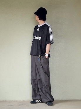 「adidas（アディダス）のサンバ OG / SAMBA OG / アディダスオリジナルス adidas Originals（スニーカー、ブラック系）」を使った、サマルさん（メンズ・175cm）の春コーディネート