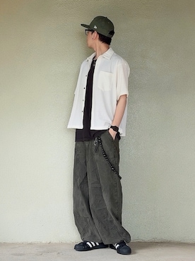「NEW ERA（ニューエラ）のアイテム（キャップ、グリーン系）」を使った、サマルさん（メンズ・175cm）の夏コーディネート