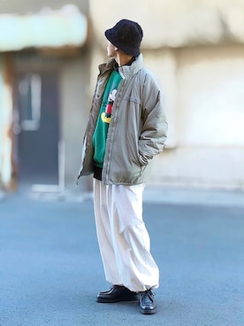 「新年一発目」｜「アイテム（スウェット）」を使った、サマルさん（メンズ・175cm）の冬コーディネート