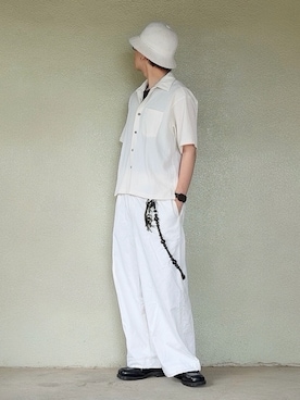 「Dr. Martens（ドクターマーチン）のDr. Martens/ドクターマーチン DURROW 5 ホール シューズ32041001（その他シューズ、ブラック系）」を使った、サマルさん（メンズ・175cm）の夏コーディネート