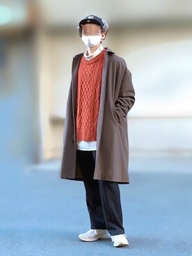 「ZIP FIVE（ジップファイブ）のアイテム（チェスターコート）」を使った、サマルさん（メンズ・175cm）の冬コーディネート