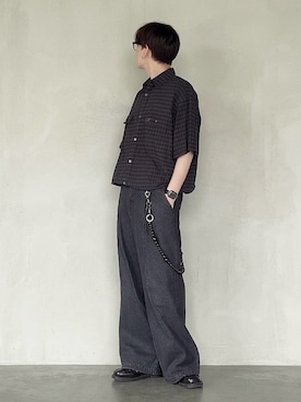 「Dr. Martens（ドクターマーチン）のDr. Martens/ドクターマーチン DURROW 5 ホール シューズ32041001（その他シューズ、ブラック系）」を使った、サマルさん（メンズ・175cm）の夏コーディネート