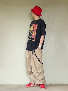 「adidas（アディダス）のハンドボール スペツィアル W シューズ / HANDBALL SPEZIAL W Shoes / アディダスオリジナルス adidas Originals（スニーカー、レッド系）」を使った、サマルさん（メンズ・175cm）の秋コーディネート