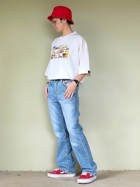「SEVENDAYS=SUNDAY（セブンデイズサンデイ）のアイテム（帽子）」を使った、サマルさん（メンズ・175cm）の夏コーディネート