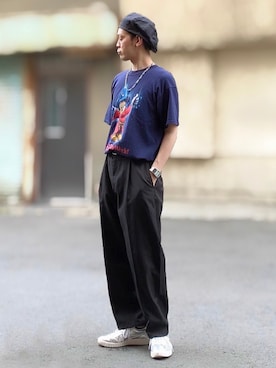 「ミッキー」｜「アイテム（キャスケット）」を使った、サマルさん（メンズ・175cm）の夏コーディネート
