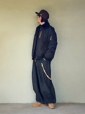 「アイテム（キャップ）」を使った、サマルさん（メンズ・175cm）の冬コーディネート