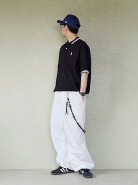 「adidas（アディダス）のサンバ OG / SAMBA OG / アディダスオリジナルス adidas Originals（スニーカー、ブラック系）」を使った、サマルさん（メンズ・175cm）の夏コーディネート