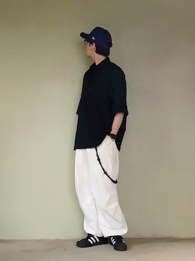 「アイテム（キャップ）」を使った、サマルさん（メンズ・175cm）の秋コーディネート