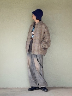 「アイテム（帽子）」を使った、サマルさん（メンズ・175cm）の秋コーディネート