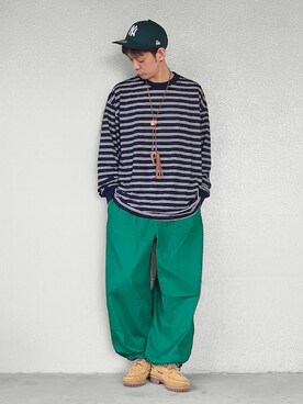 「SPINNS（スピンズ）のアイテム（チノパンツ）」を使った、サマルさん（メンズ・175cm）の春コーディネート