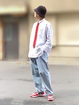 ネクタイを使った ケミカルウォッシュ のメンズ人気ファッションコーディネート Wear