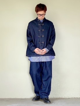 「秋トレンド2021」｜「アイテム（デニムジャケット）」を使った、サマルさん（メンズ・175cm）の秋コーディネート