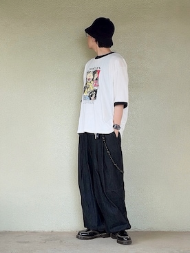 「アイテム（帽子）」を使った、サマルさん（メンズ・175cm）の春コーディネート