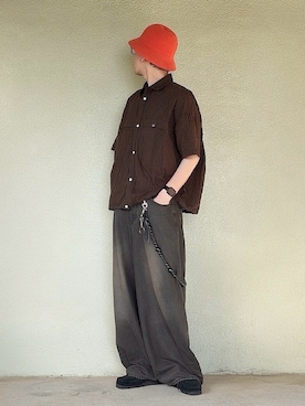 「アイテム（帽子）」を使った、サマルさん（メンズ・175cm）の夏コーディネート