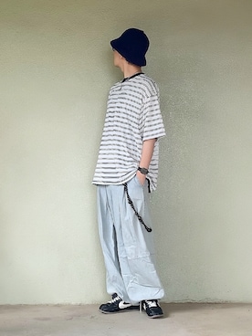 「ボーダートップス」｜サマルさん（メンズ・175cm）の夏コーディネート