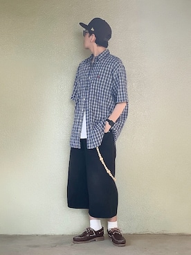 「アイテム（モカシン/デッキシューズ）」を使った、サマルさん（メンズ・175cm）の夏コーディネート