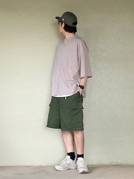「オリーブ」｜「アイテム（スニーカー）」を使った、サマルさん（メンズ・175cm）の夏コーディネート