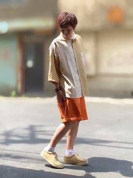 「TIMELY WARNING（タイムリーワーニング）のアイテム（トップス）」を使った、サマルさん（メンズ・175cm）の夏コーディネート