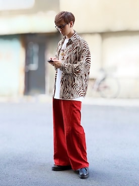 「Pledge（プレッジ）のアイテム」を使った、サマルさん（メンズ・175cm）の秋コーディネート