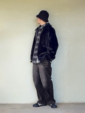 「KANGOL（カンゴール）のアイテム」を使った、サマルさん（メンズ・175cm）の冬コーディネート