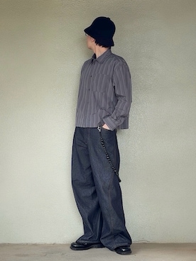 「KANGOL（カンゴール）のKANGOL BERMUDA CASUAL（ハット、ブラック系）」を使った、サマルさん（メンズ・175cm）の春コーディネート