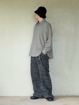 「KANGOL（カンゴール）のKANGOL BERMUDA CASUAL（ハット、ブラック系）」を使った、サマルさん（メンズ・175cm）の秋コーディネート