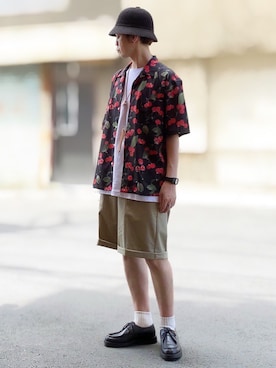 「KANGOL（カンゴール）のアイテム」を使った、サマルさん（メンズ・175cm）の夏コーディネート