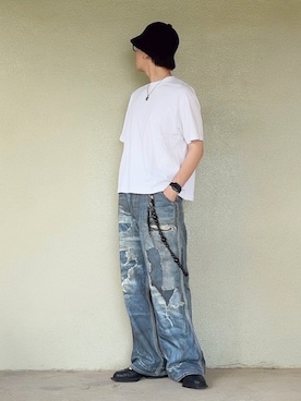 「adidas（アディダス）のadidas FORUM SQ W / アディダス フォーラム スクエア W（スニーカー、ブラック系）」を使った、サマルさん（メンズ・175cm）の秋コーディネート