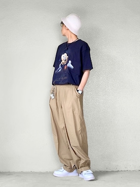 「KANGOL（カンゴール）のアイテム（ハット）」を使った、サマルさん（メンズ・175cm）の夏コーディネート