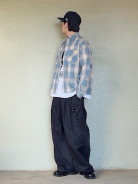 「NEW ERA（ニューエラ）のアイテム（帽子）」を使った、サマルさん（メンズ・175cm）の春コーディネート