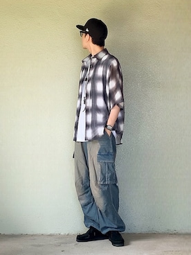 「Clarks（クラークス）のWallabeeEVO Bt / ワラビーエヴォブーツ （ブラックインタレスト）（モカシン/デッキシューズ）」を使った、サマルさん（メンズ・175cm）の夏コーディネート
