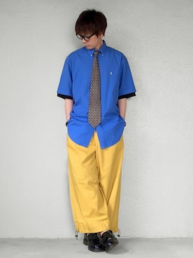 「SPINNS（スピンズ）のアイテム（チノパンツ）」を使った、サマルさん（メンズ・175cm）の春コーディネート