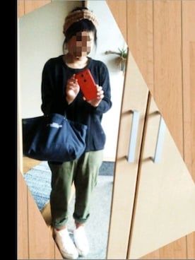 「Samansa Mos2（サマンサ モスモス）のベイカーパンツ（その他パンツ、グリーン系）」を使った、アイスコーヒー🍀さん（レディース・153cm）の秋コーディネート