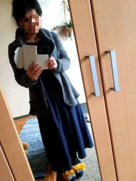 「ファーサンダル」｜「アイテム（パンプス）」を使った、アイスコーヒー🍀さん（レディース・152cm）の冬コーディネート