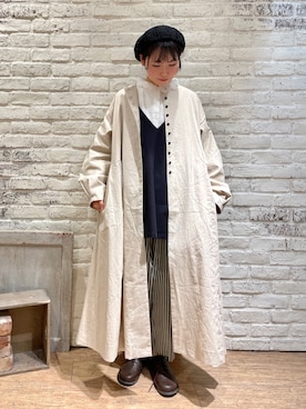 「Samansa Mos2（サマンサ モスモス）のアイテム（ノーカラーコート）」を使った、ながやさん（レディース・157cm）の冬コーディネート